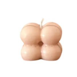 Candle bubbles 4cm peach - per 12 stuks