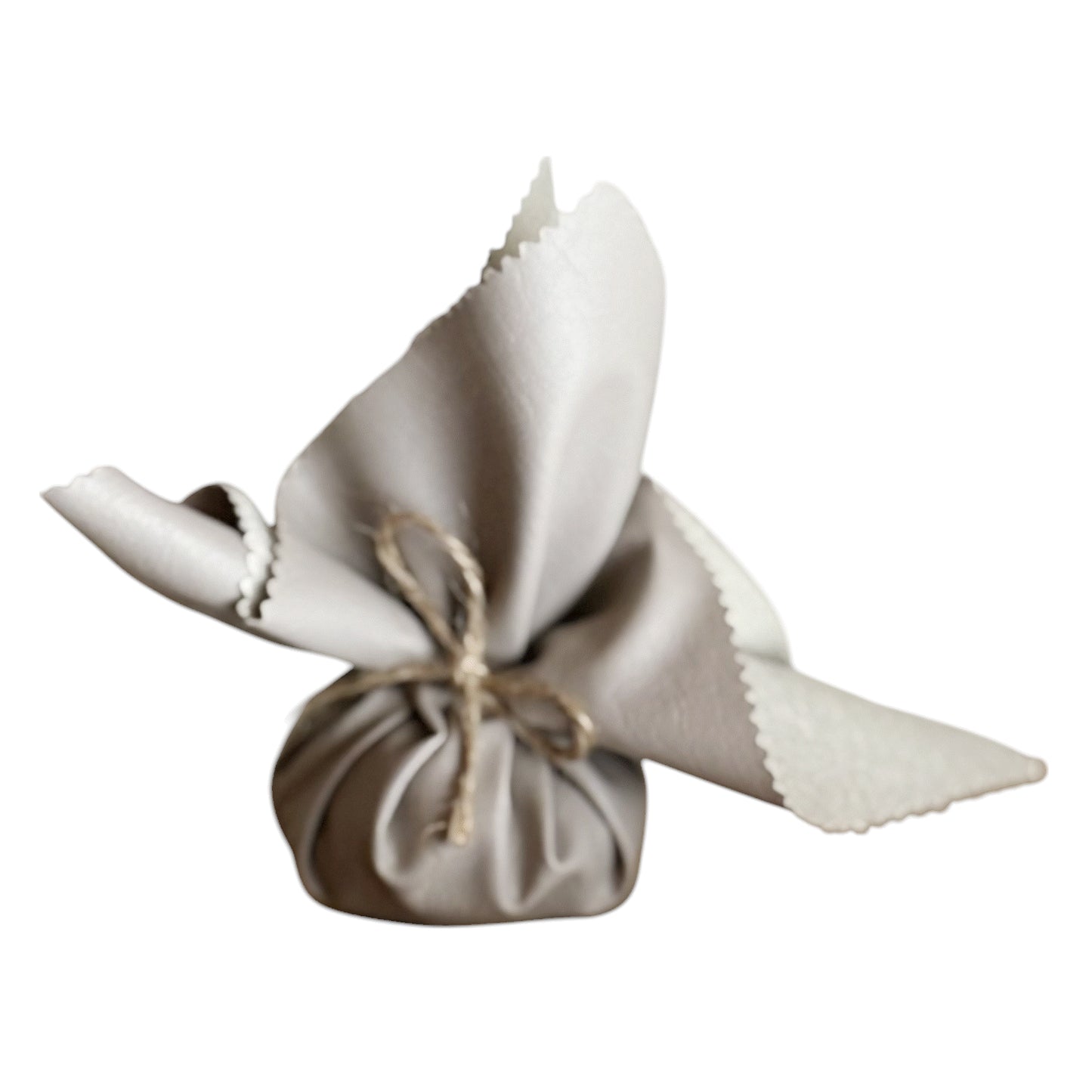 Leder doekje 20x20cm taupe - Per 12 stuks