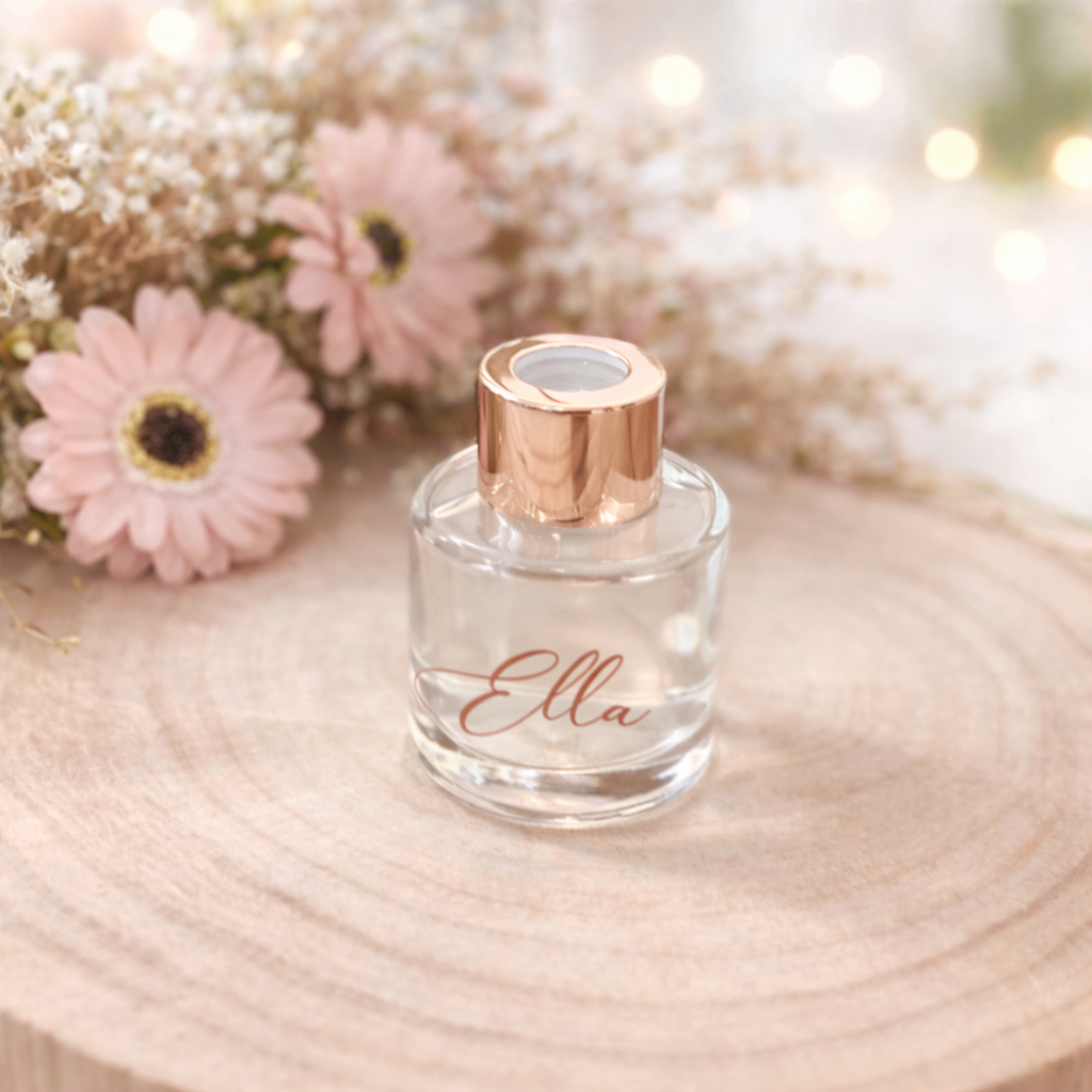 Parfumflesje - rond rosé