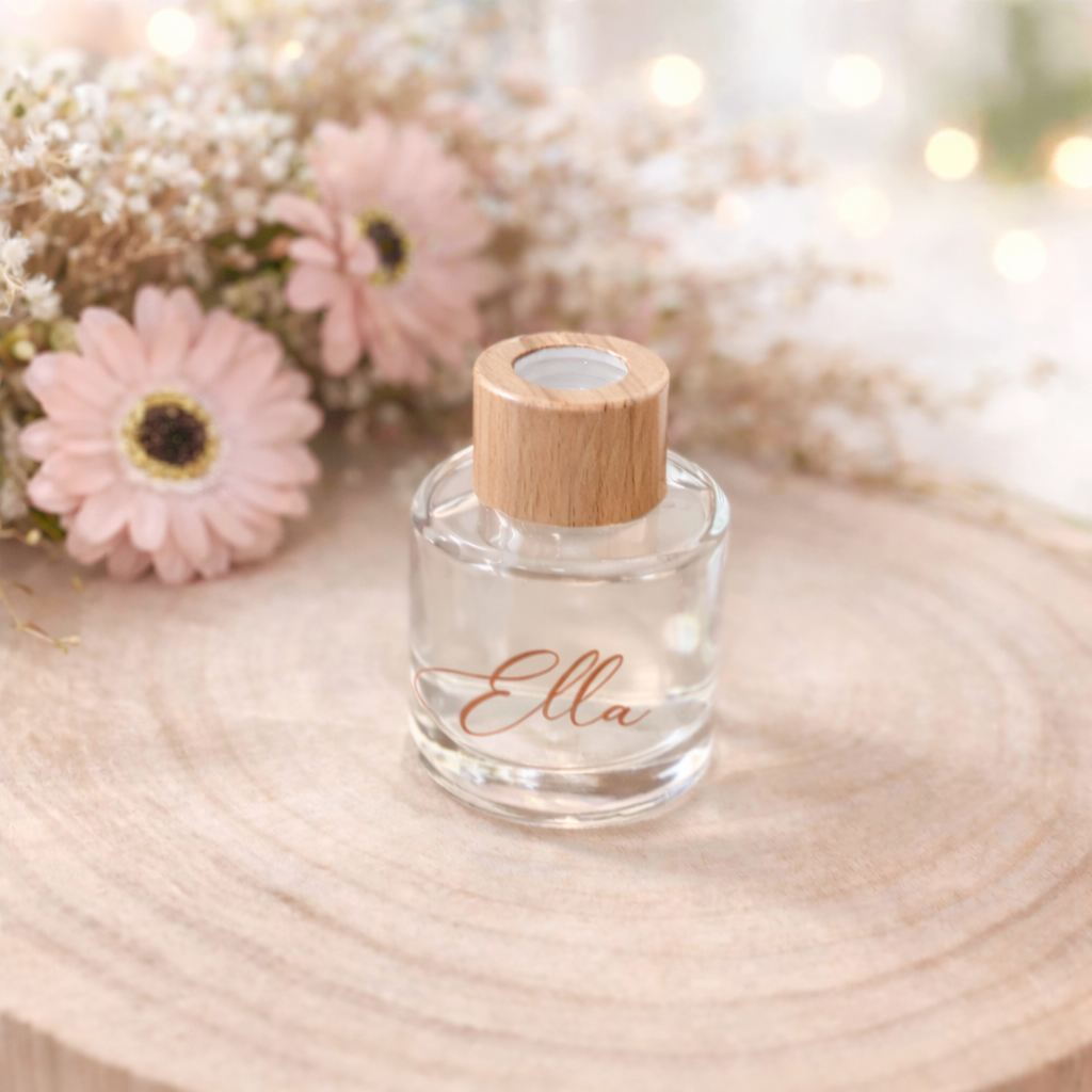 Parfumflesje - rond hout