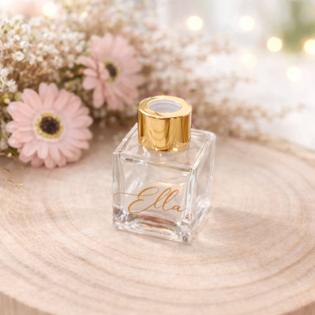 Parfumflesje - vierkant goud