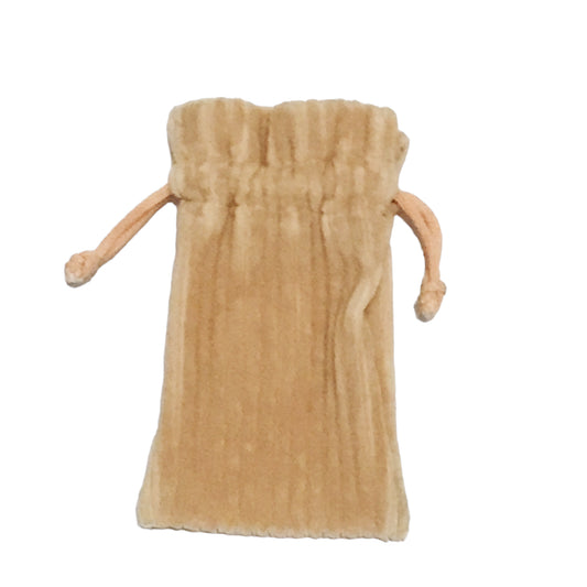 Fluweel stropzakje 12,5x8cm peach- per 12 stuks