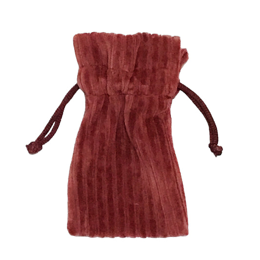 Fluweel stropzakje 12,5x8cm rosewood - per 12 stuks