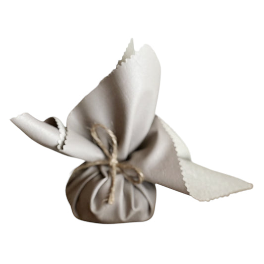 Leder doekje 20x20cm taupe - Per 12 stuks