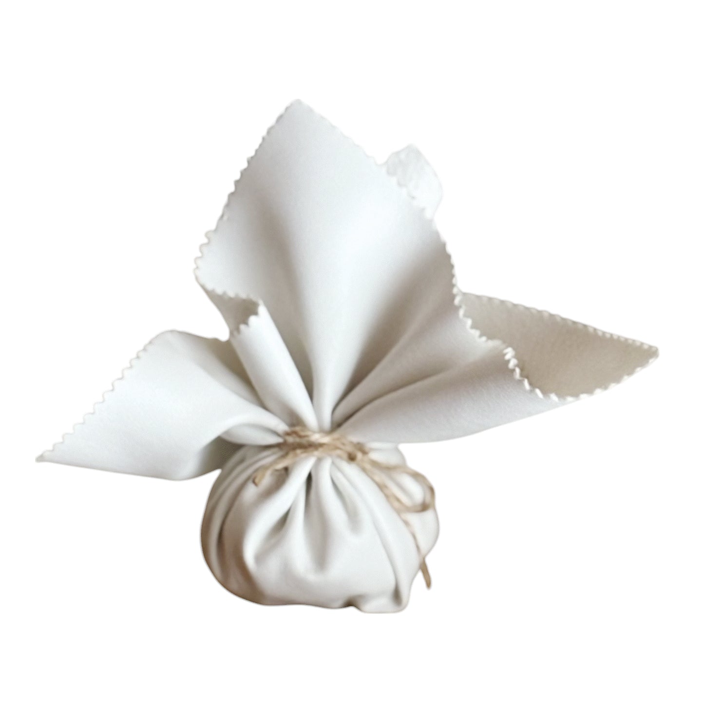 Leder doekje 20x20cm wit - Per 12 stuks