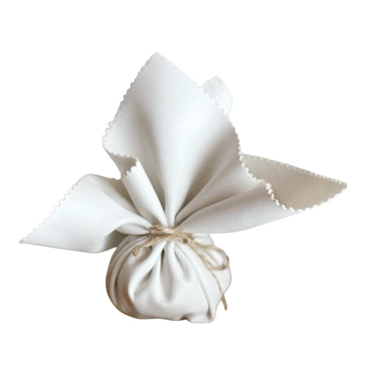 Leder doekje 20x20cm wit - Per 12 stuks