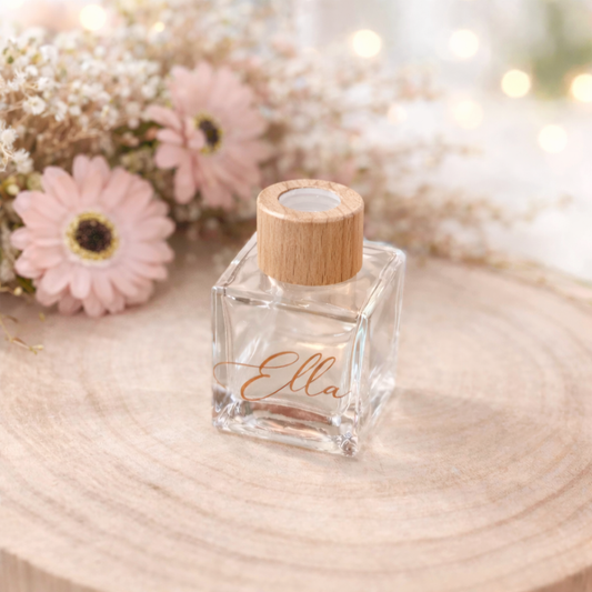 Parfumflesje - vierkant hout